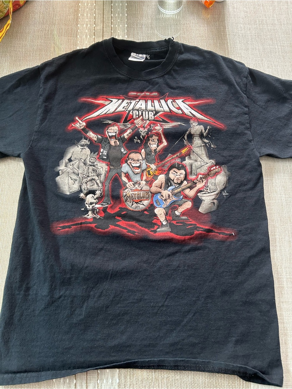 Gildan Black T-Shirt with Red Accent